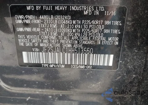 2017 Subaru Forester 2.5I Limited z USA, uszkodzony, nr VIN JF2SJALC1HH513550